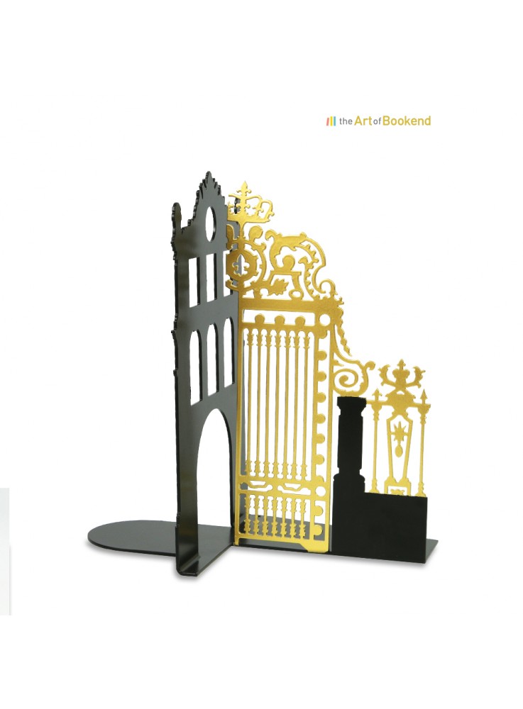 Bookend the Royal Gate Gold left of the Palace of Versailles model right. Colour black/gold. Height 19 cm