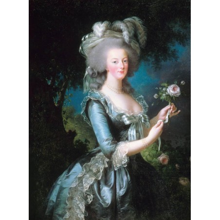 Queen of France  Marie Antoinette from a painting by Élisabeth Louise Vigée Le Brun. The Louvre museum