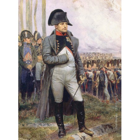 Napoleon looking at the parade of the grenadiers of the Imperial guards from a painting by Edouard Detaille