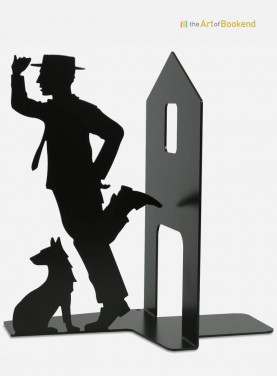 Serre-livres Buster Keaton. Création en métal fabriquée dans l'Union Européenne. Hauteur 19 cm