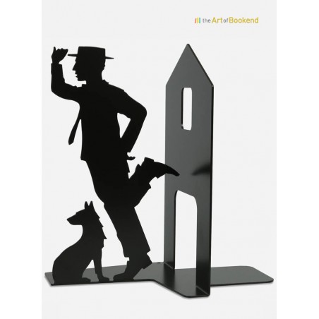 Bookend Buster Keaton. Metal decorations made in the European Union. Height 19 cm