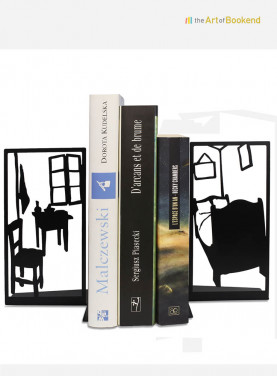 Bookends Vincent Van Gogh and the painting Bedroom in Arles. Metal laser cutting