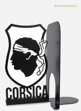 Bookends Corsica, left model. Height 19 cm. Steel laser-cut. Black mat powder coating paint